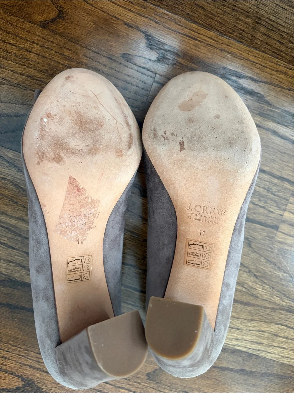 J. Crew Taupe Suede Studded Round Toe High Heel Pumps